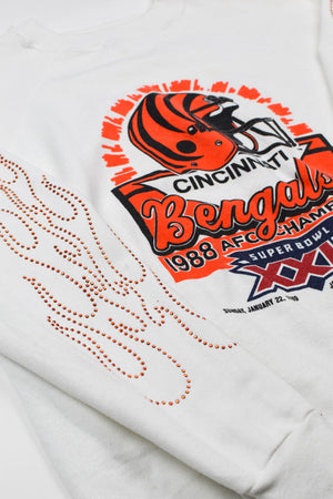 Upcycled Vintage Bengals Flame Sweatshirt