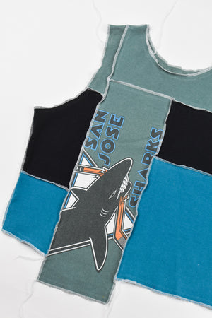 Upcycled Sharks Scrappy Tank Top