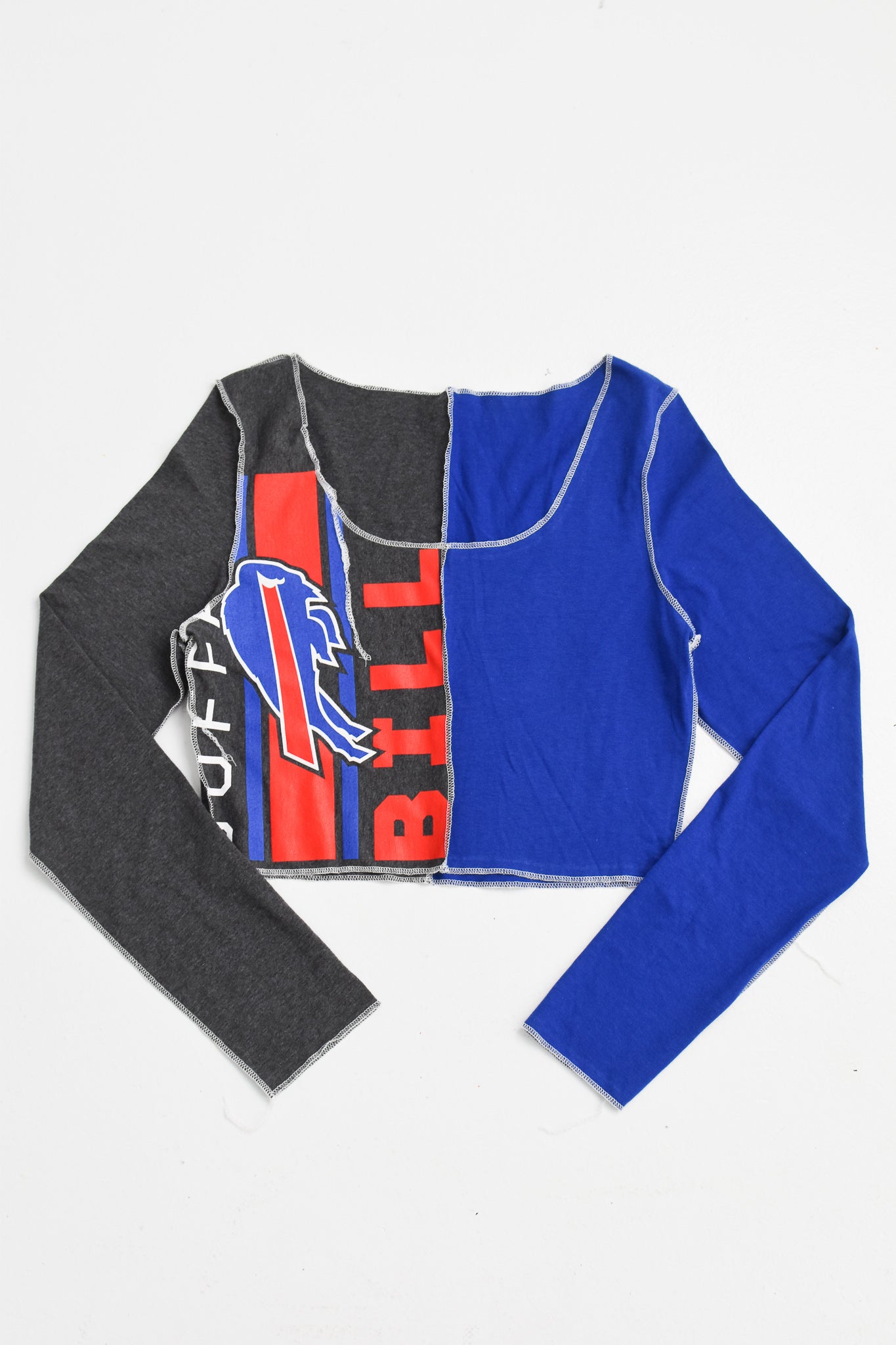 Upcycled Bills Spliced Scoopneck Top