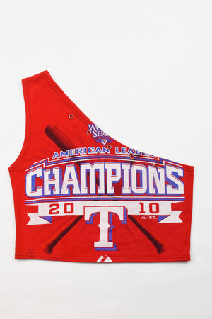 Upcycled TX Rangers One Shoulder Tank