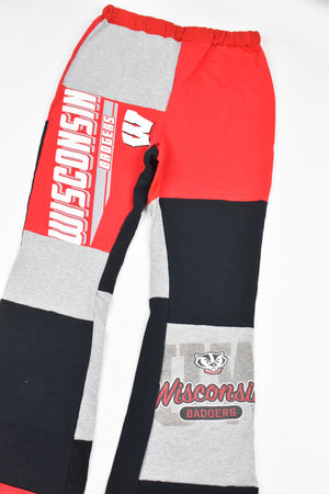 Upcycled Wisconsin Patch Flare Pants
