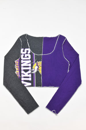 Upcycled Vikings Spliced Scoopneck Top