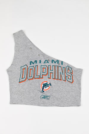 Upcycled Dolphins One Shoulder Tank Top