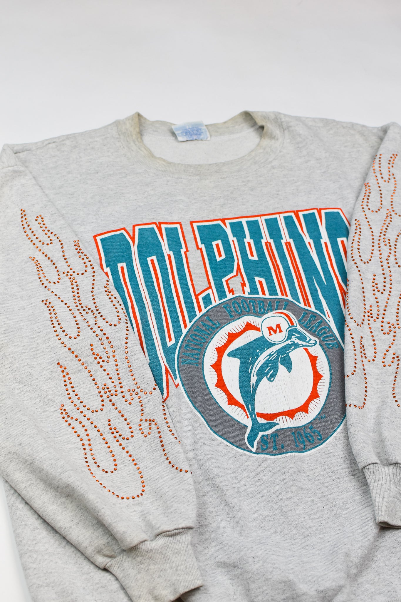 Upcycled Vintage Dolphins Flame Sweatshirt