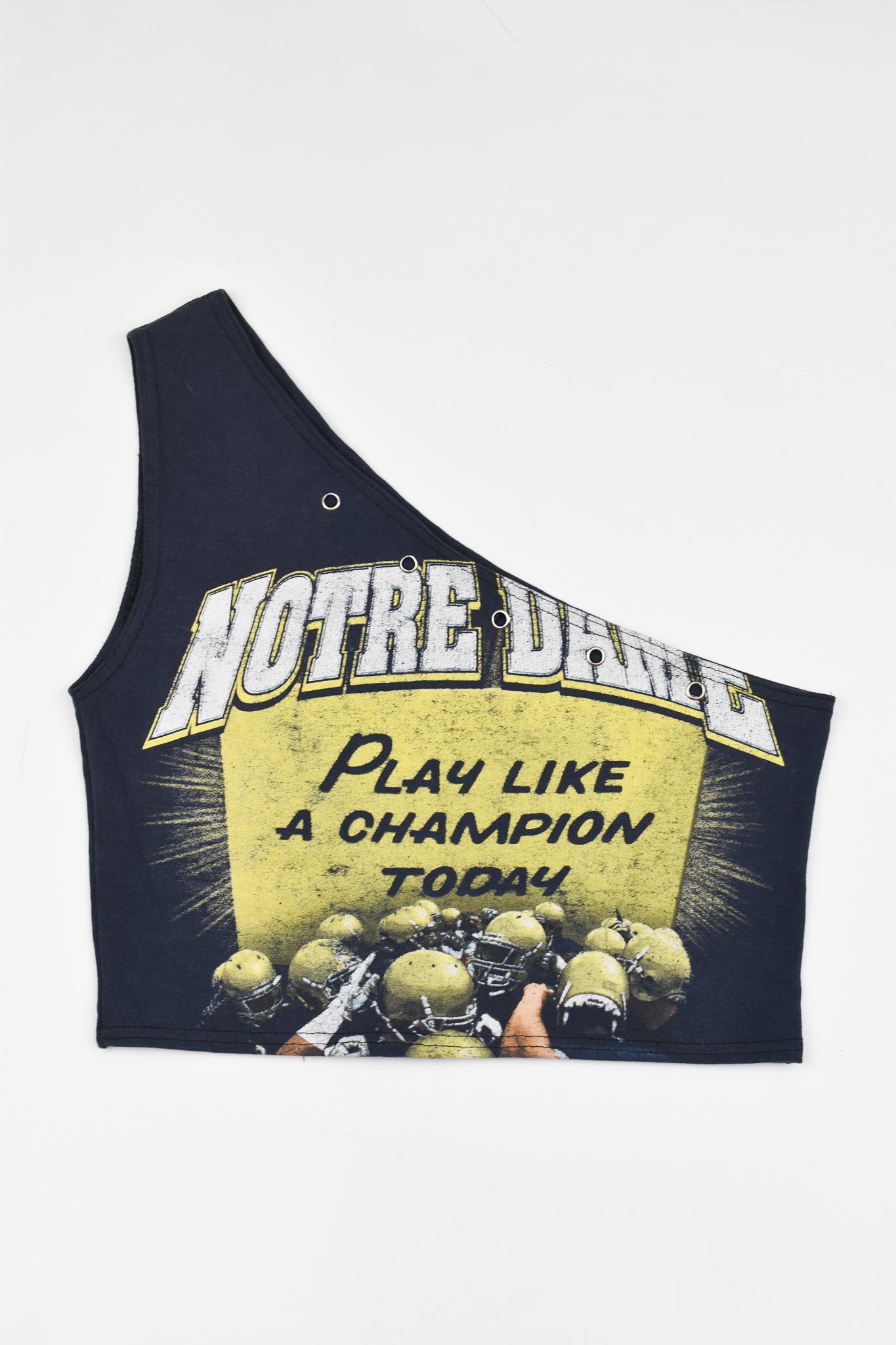Upcycled Notre Dame One Shoulder Tank Top