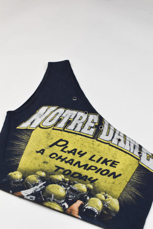 Upcycled Notre Dame One Shoulder Tank Top
