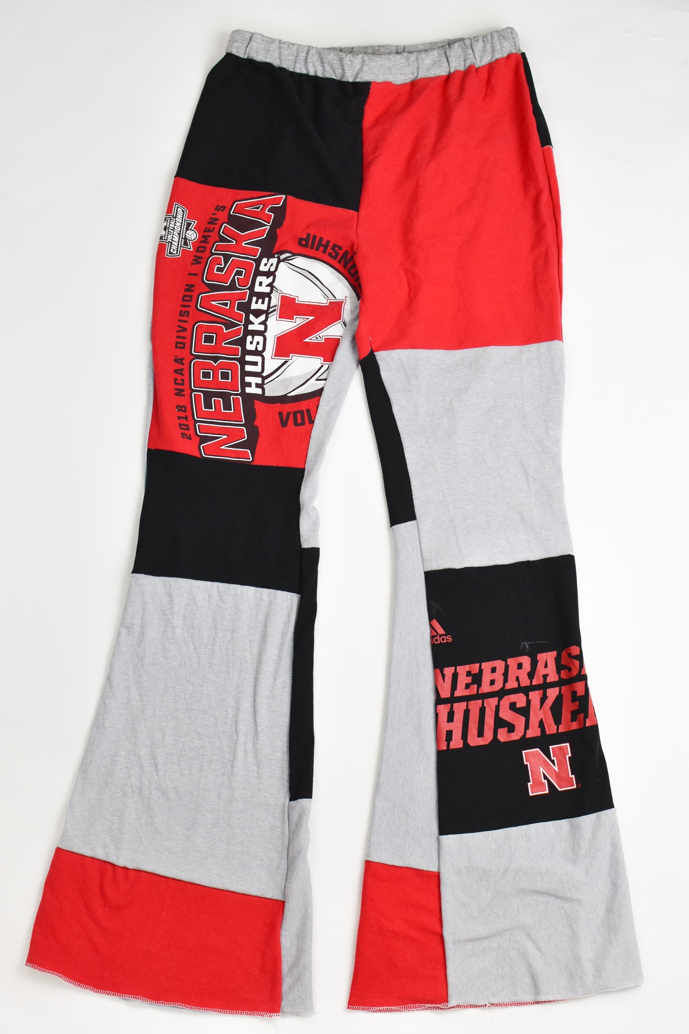 Upcycled Nebraska Patch Flare Pants