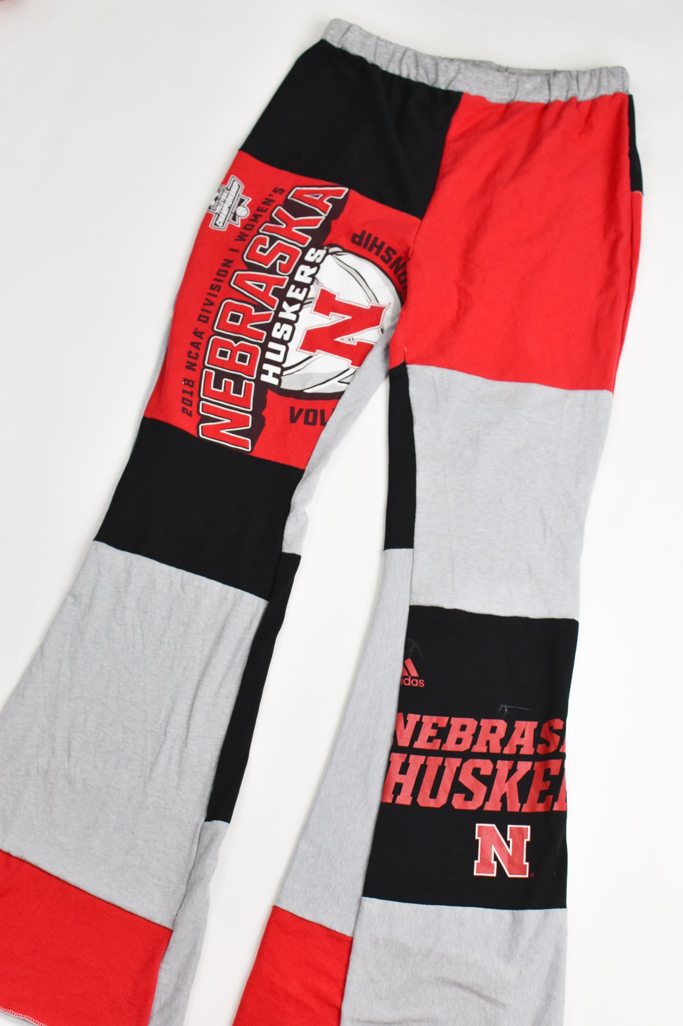 Upcycled Nebraska Patch Flare Pants