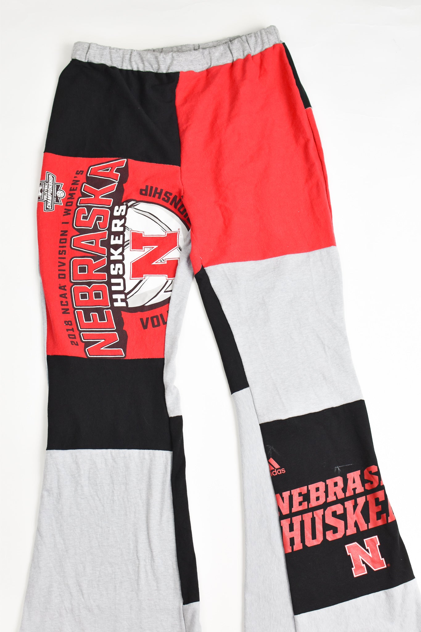 Upcycled Nebraska Patch Flare Pants