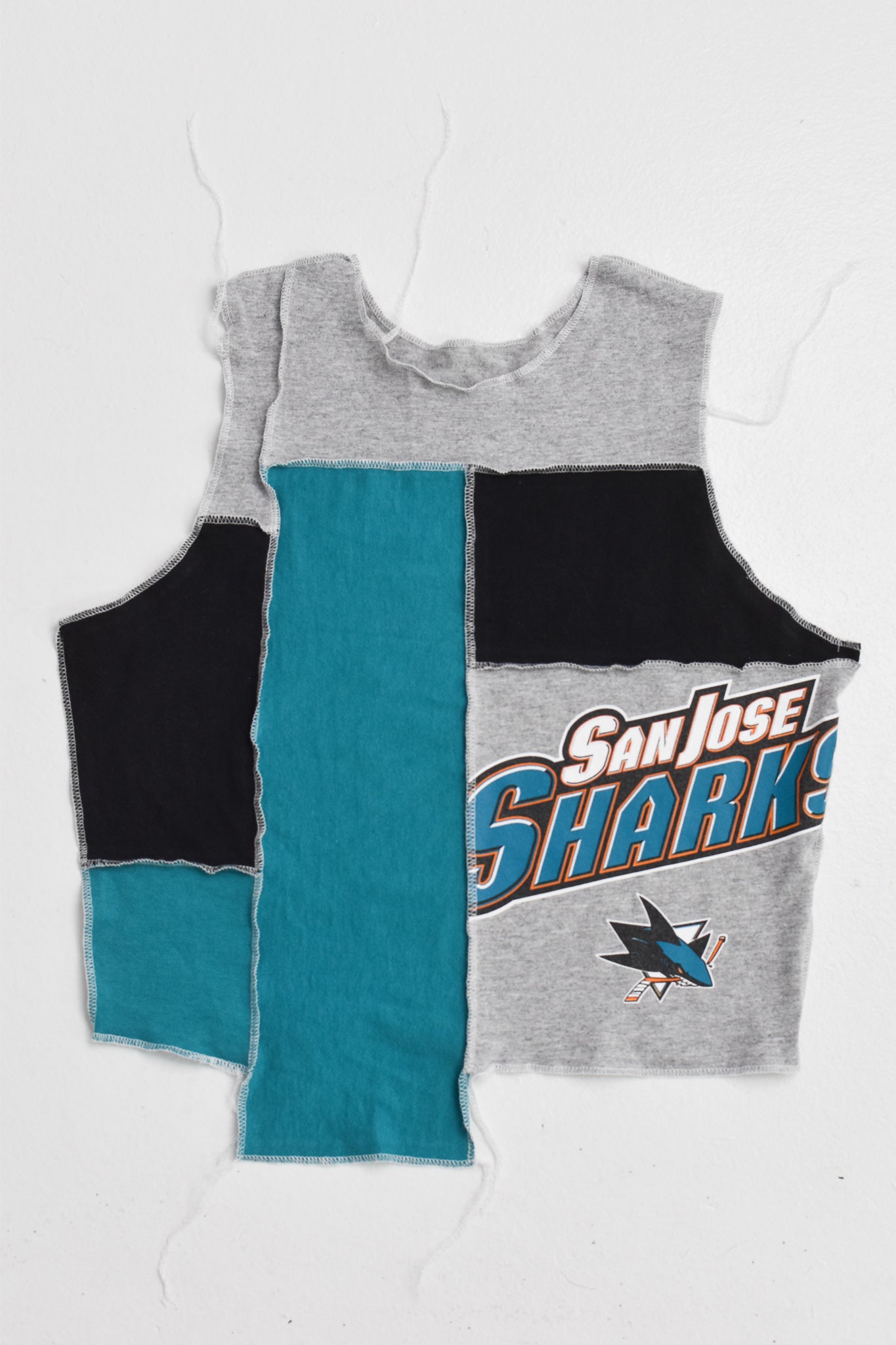 Upcycled Sharks Scrappy Tank Top