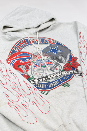 Upcycled Vintage Bills Cowboys Flame Sweatshirt