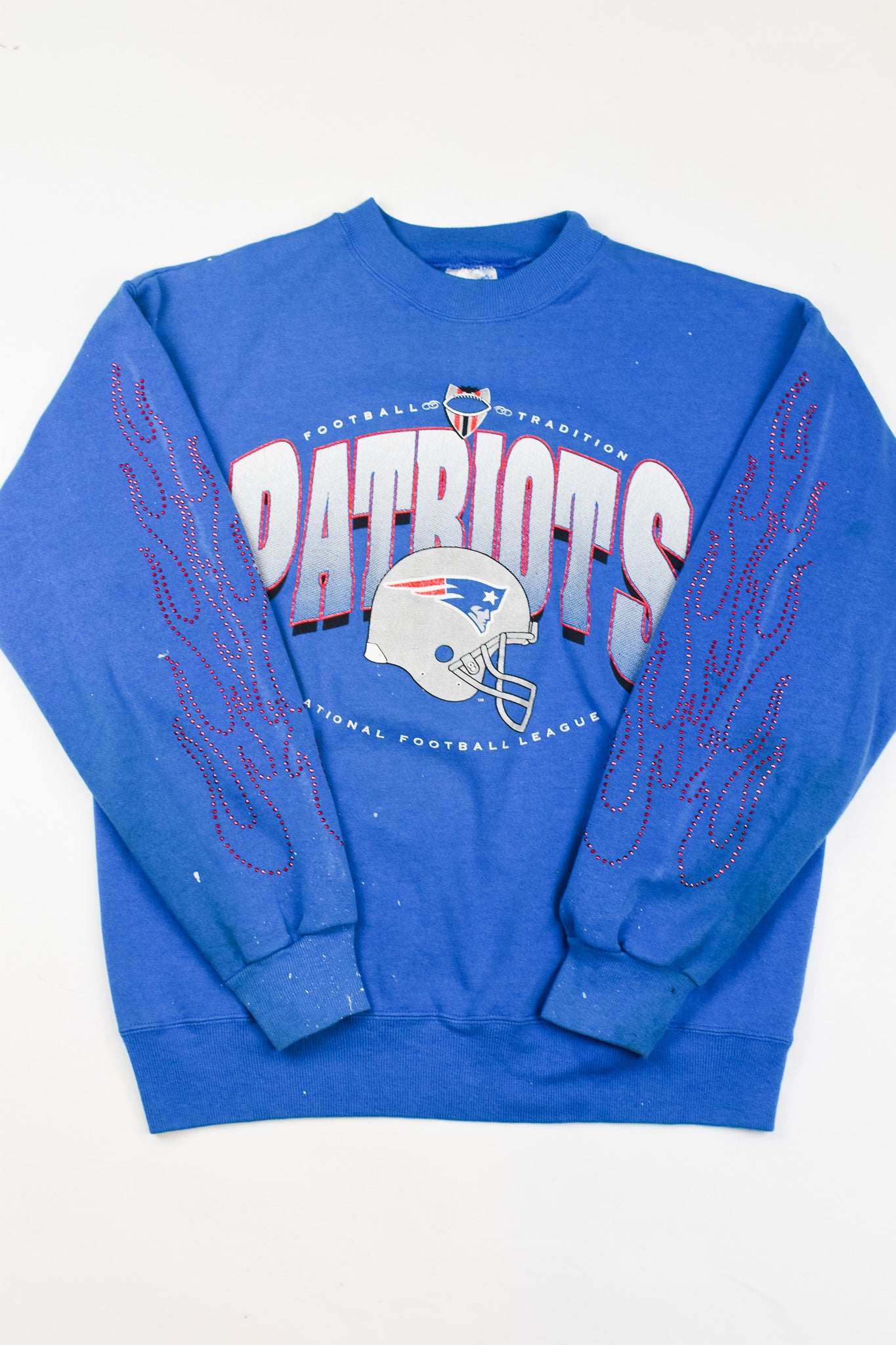 Upcycled Vintage Patriots Flame Sweatshirt - Tonguetied Apparel