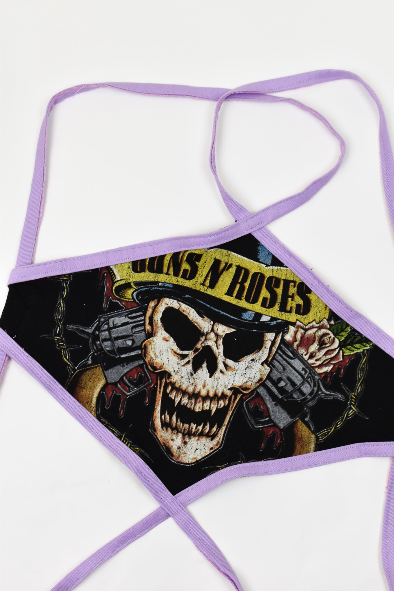 Upcycled Guns N Roses Halter Tie Top