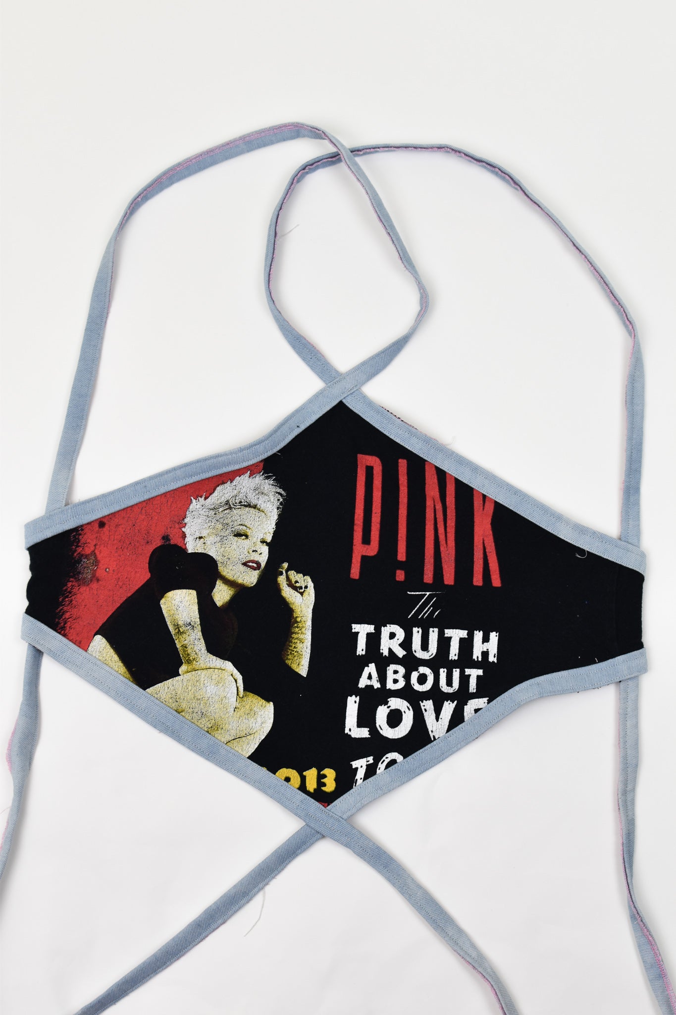 Upcycled Pink Halter Tie Top