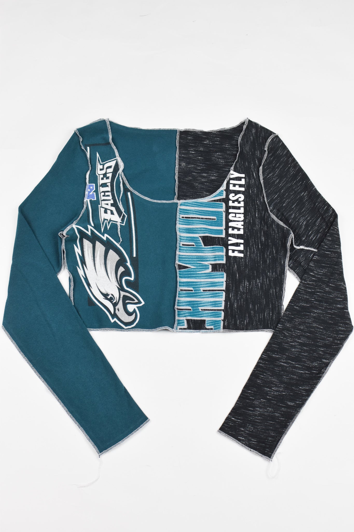 Upcycled Eagles Spliced Scoopneck Top