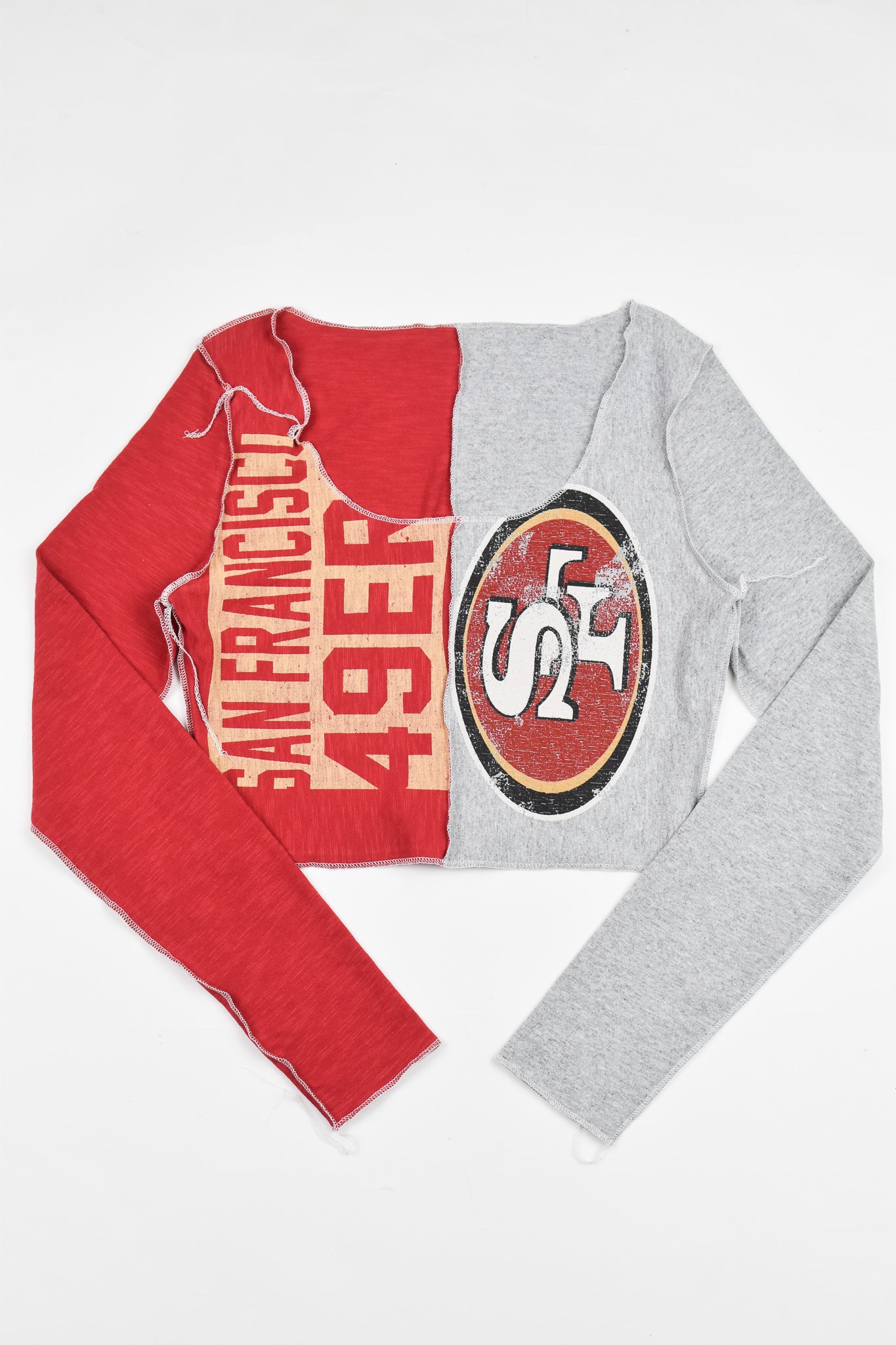 Upcycled SF 49ers Spliced Scoopneck Top