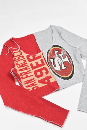Upcycled SF 49ers Spliced Scoopneck Top