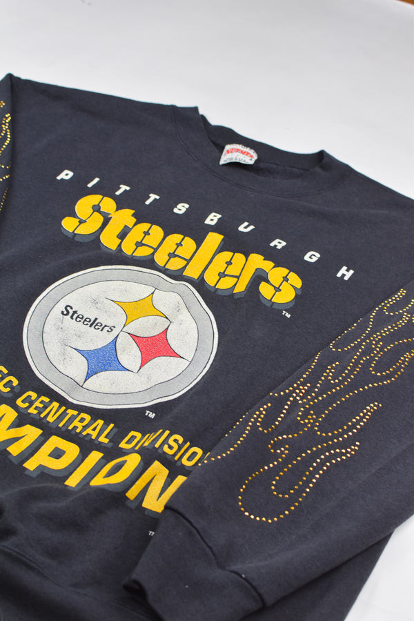 Upcycled Vintage Steelers Flame Sweatshirt