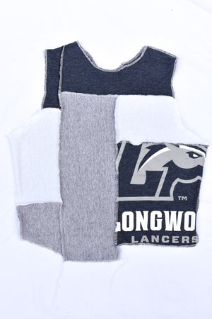 Upcycled Longwood University Scrappy Top