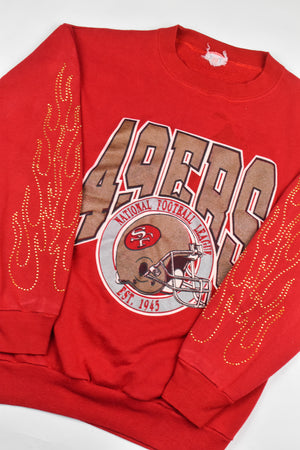 Upcycled Vintage 49ers Flame Sweatshirt