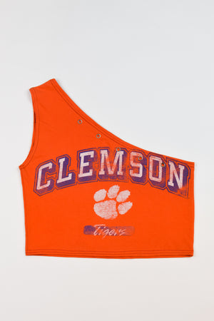 Upcycled Clemson One Shoulder Tank