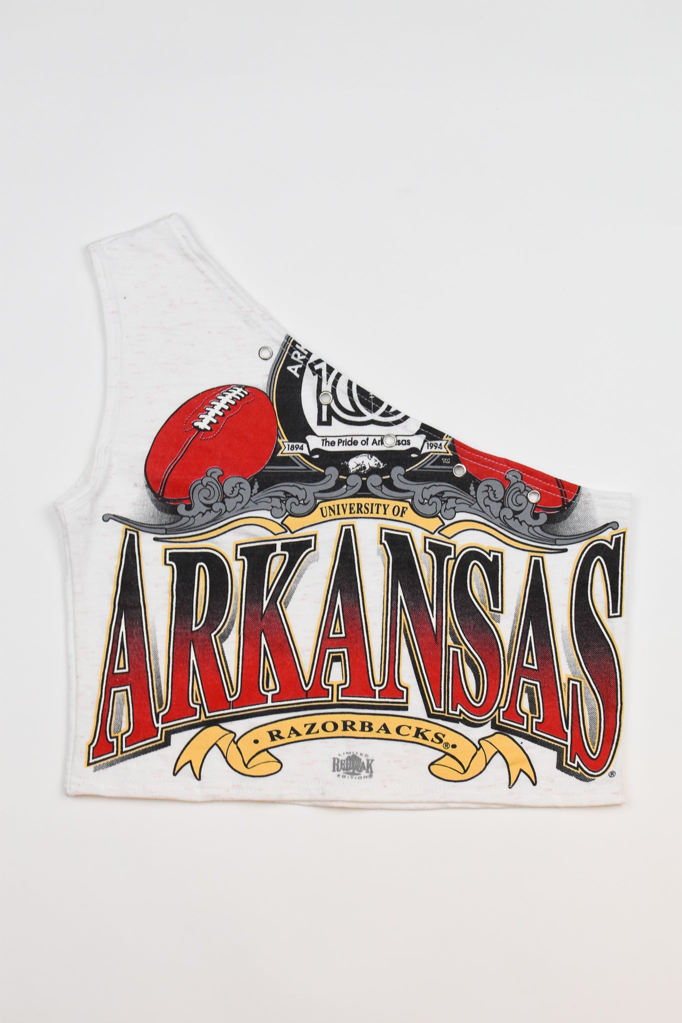 Upcycled Arkansas One Shoulder Tank Top