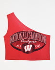 Upcycled Wisconsin One Shoulder Tank Top