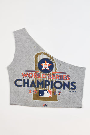 Upcycled Astros One Shoulder Tank Top
