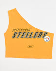 Upcycled Steelers One Shoulder Tank Top