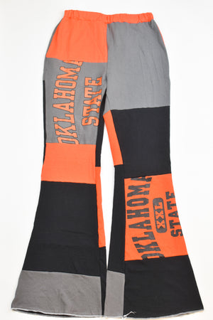 Upcycled Oklahoma State Patch Flare Pants