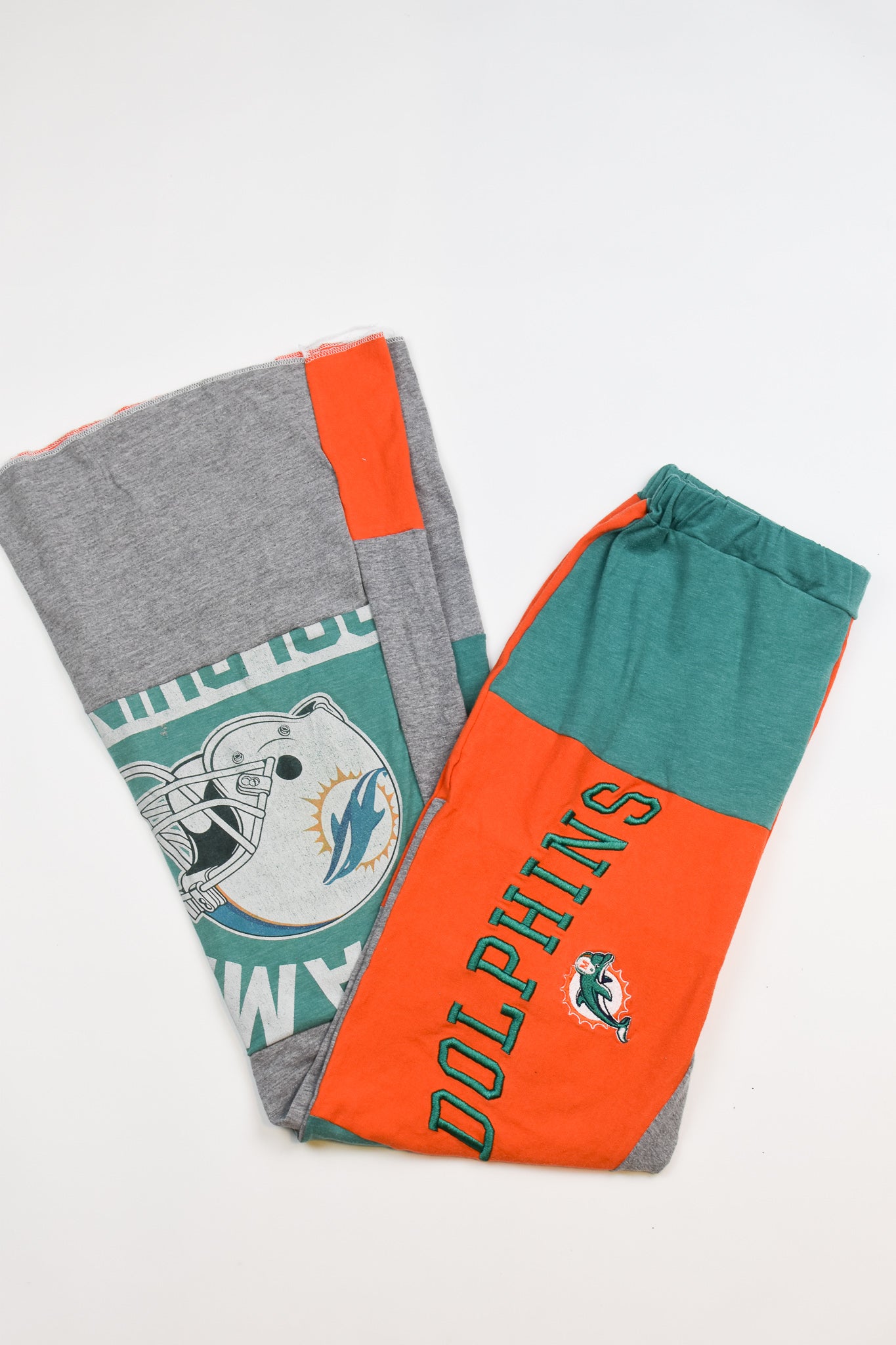 Upcycled Dolphins Patch Flare Pants