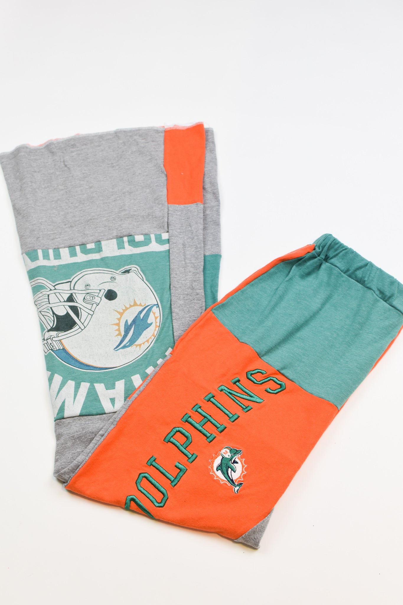 Upcycled Dolphins Patch Flare Pants