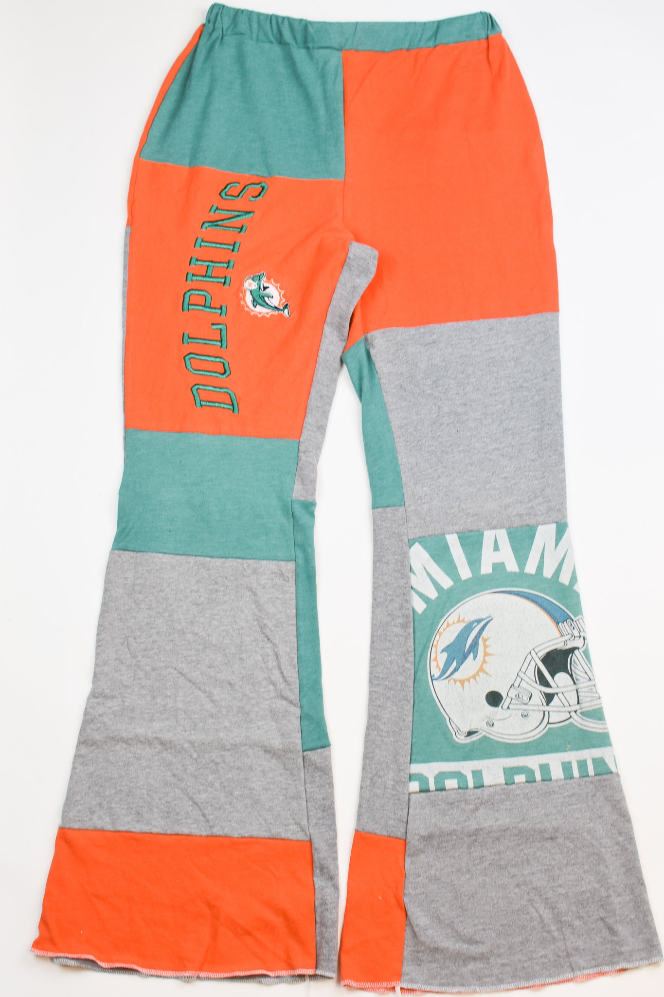 Upcycled Dolphins Patch Flare Pants