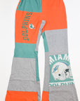 Upcycled Dolphins Patch Flare Pants