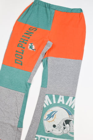 Upcycled Dolphins Patch Flare Pants