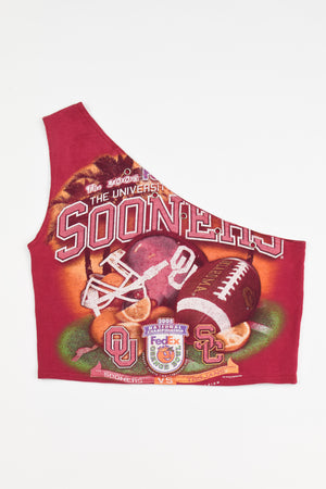 Upcycled Oklahoma One Shoulder Tank Top