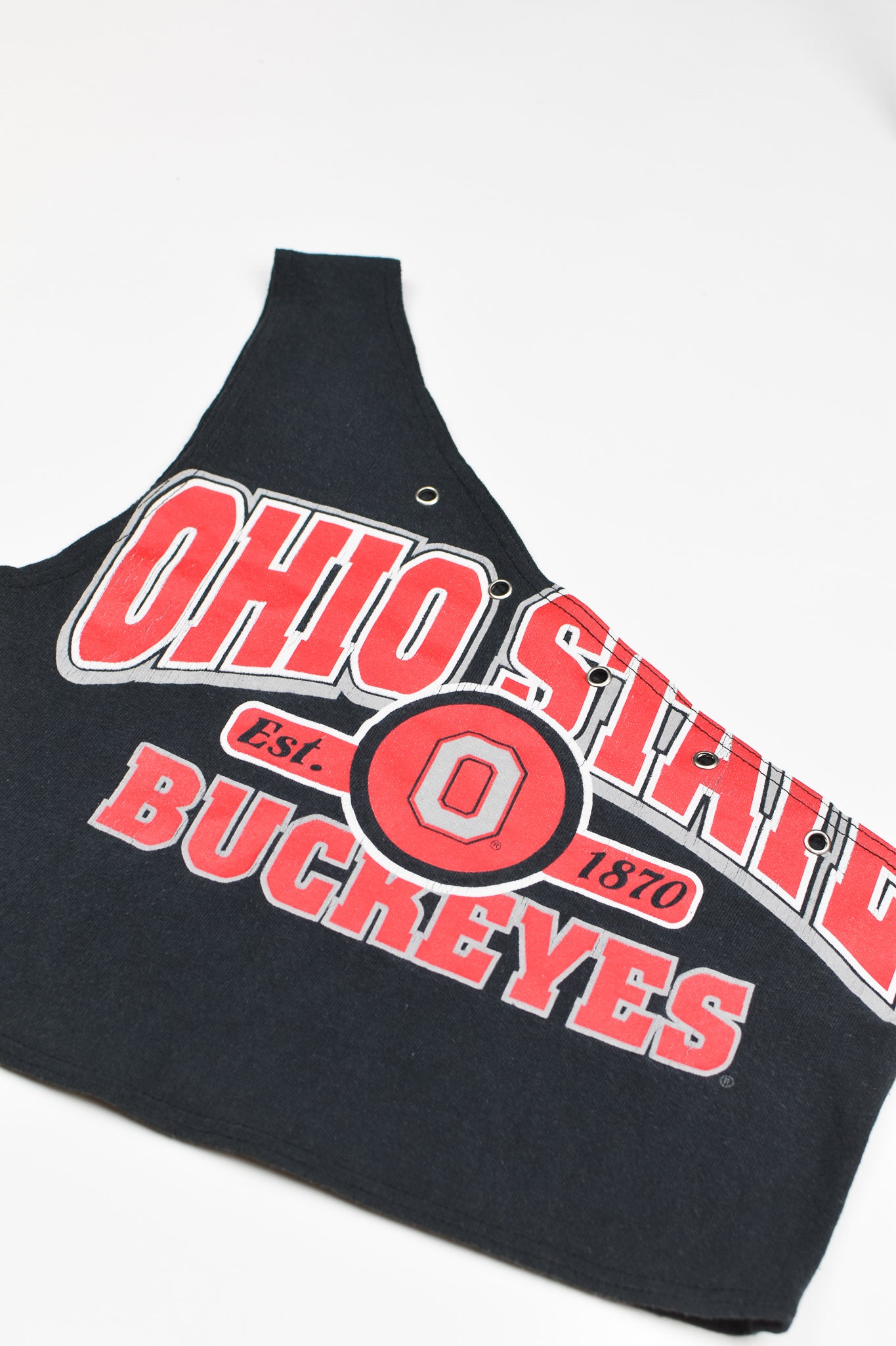 Upcycled Ohio State One Shoulder Tank Top