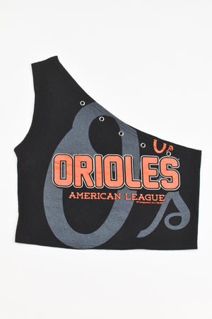 Upcycled Orioles One Shoulder Tank Top