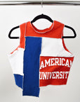 Upcycled American University Scrappy Top