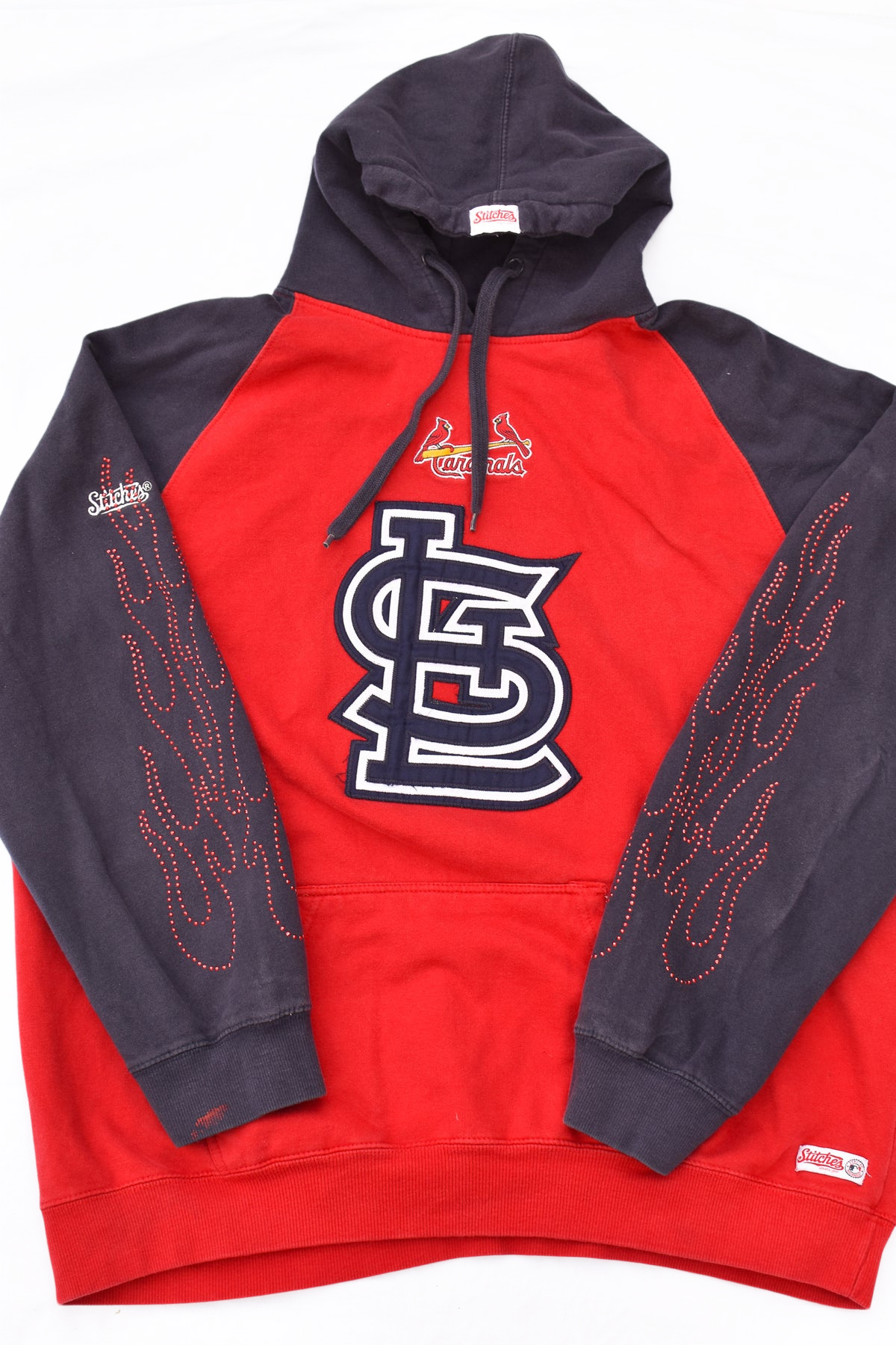Stitches Red St. Louis Cardinals Logo Sweatshirt