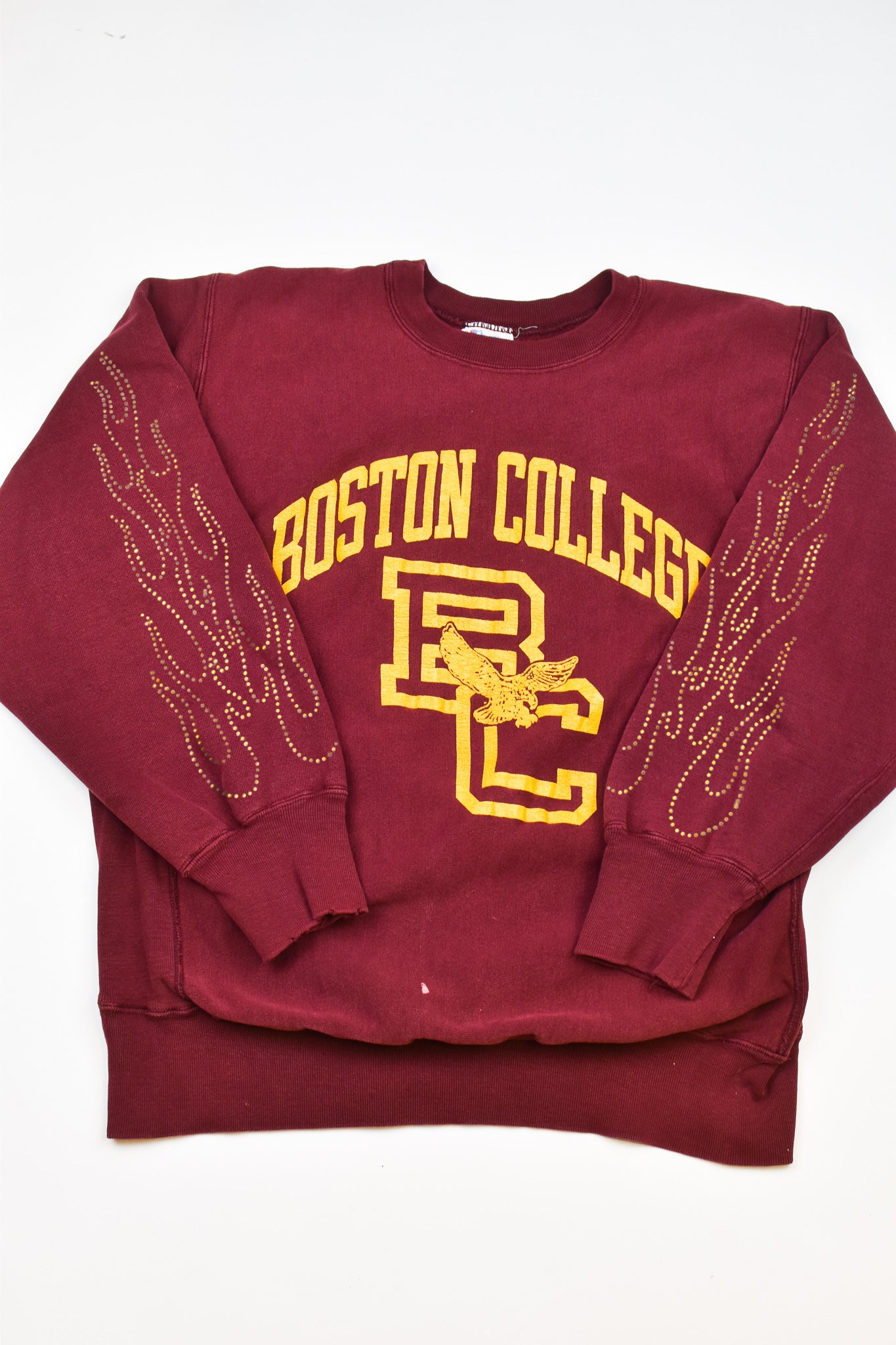 Upcycled Vintage Boston College Flame Sweatshirt