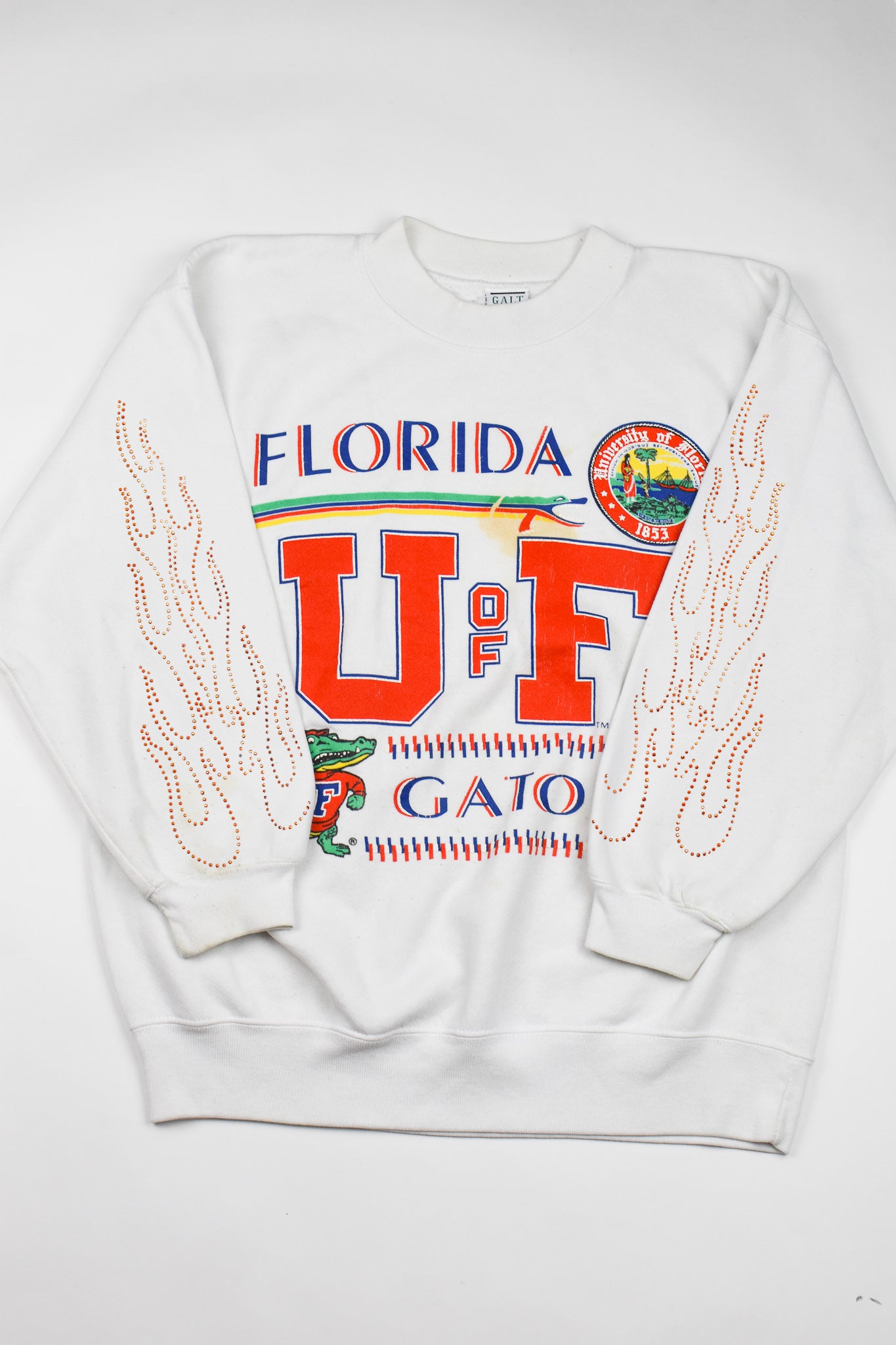Upcycled Vintage Florida Flame Sweatshirt