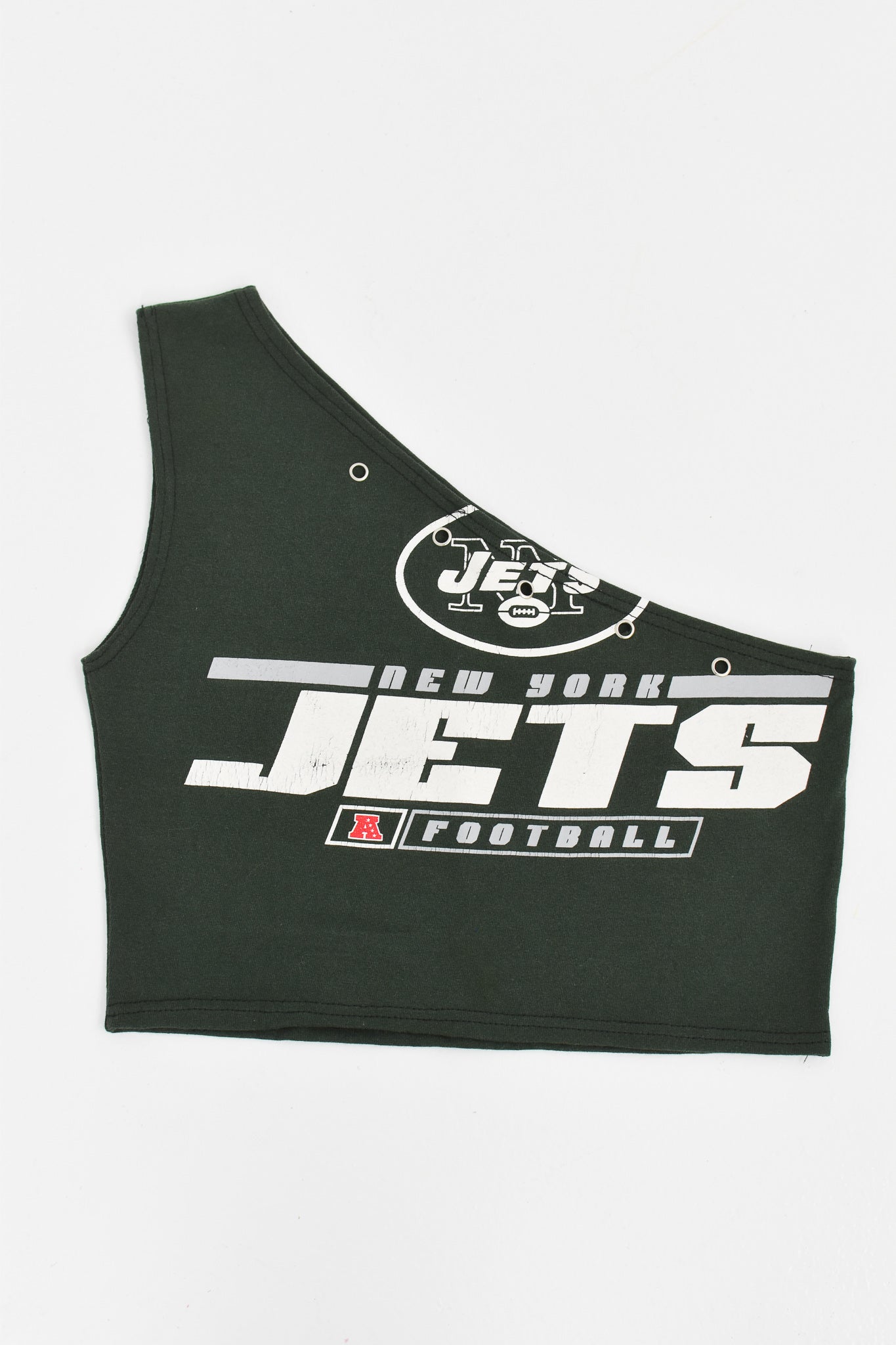 Upcycled Jets One Shoulder Tank Top