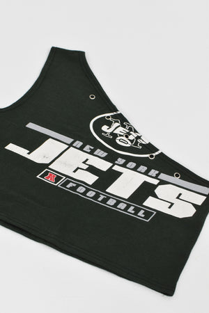 Upcycled Jets One Shoulder Tank Top