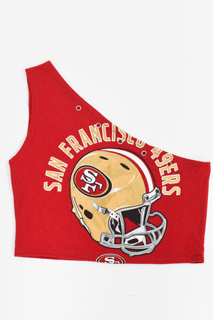 Upcycled 49ers One Shoulder Tank Top
