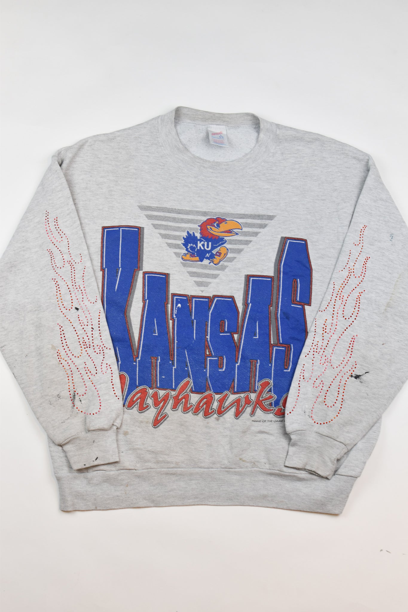 Upcycled Vintage Kansas Flame Sweatshirt