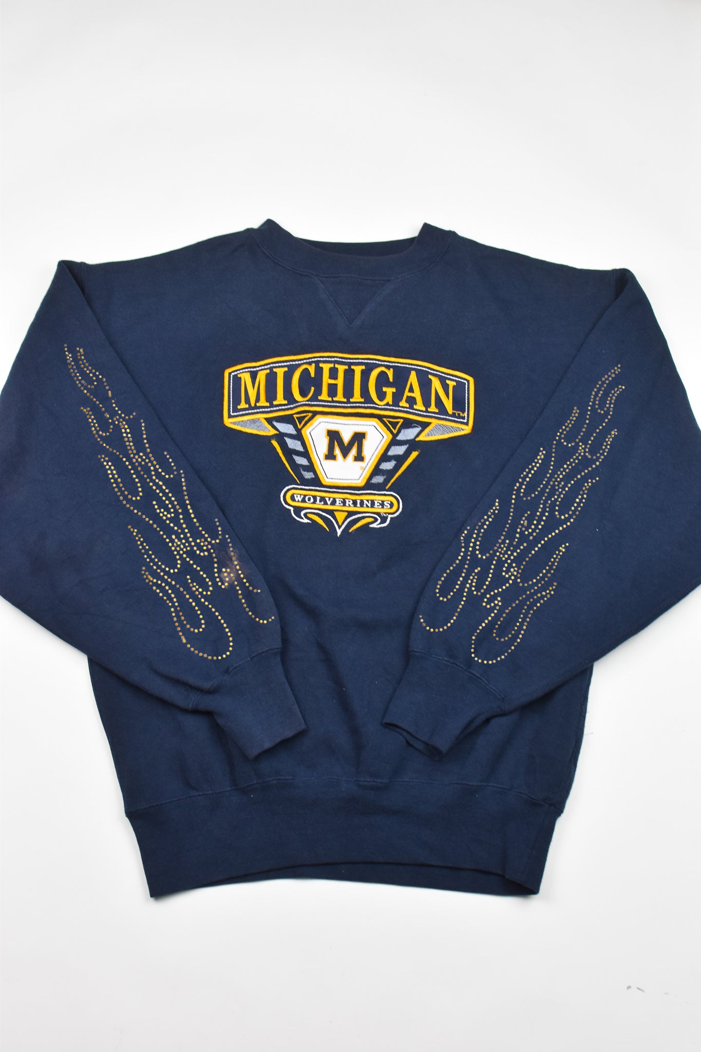 Upcycled Vintage Michigan Flame Sweatshirt
