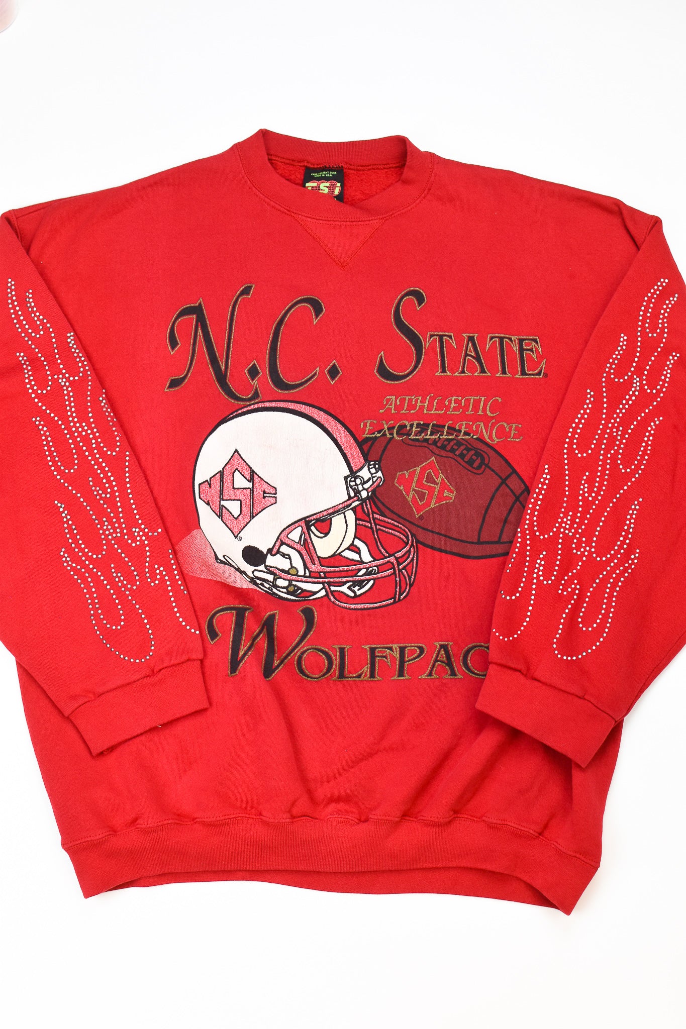Upcycled Vintage North Carolina State Flame Sweatshirt