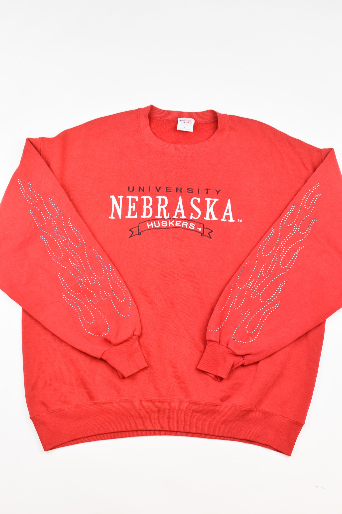 Upcycled Vintage Nebraska Flame Sweatshirt