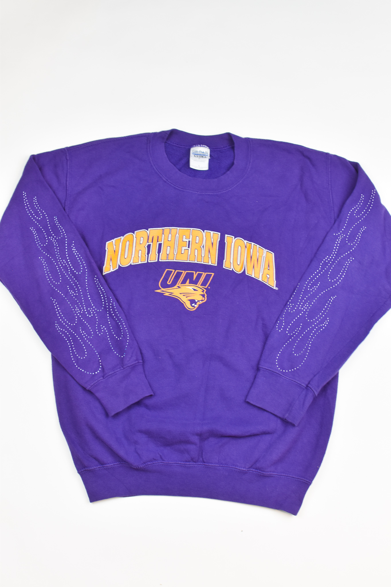 Upcycled Vintage Northern Iowa Flame Sweatshirt - Tonguetied Apparel